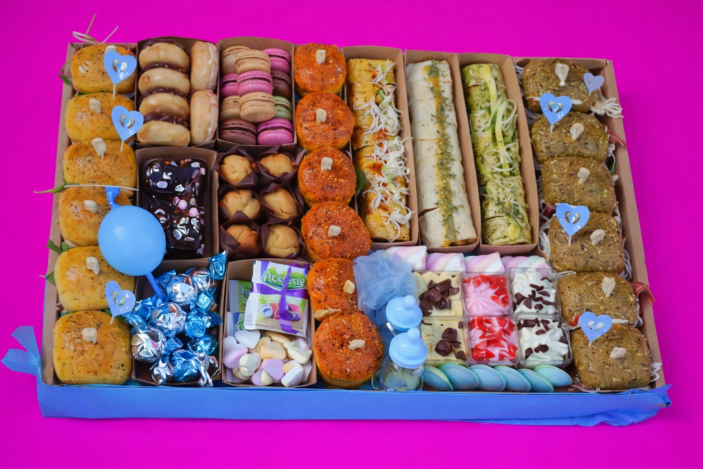 blauwe baby shower box bestellen